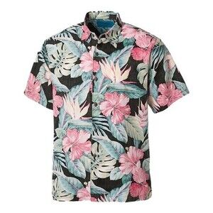 Men’s Hawaiian Aloha Shirt Multi Color Floral – Short Sleeve – New - Made in HI